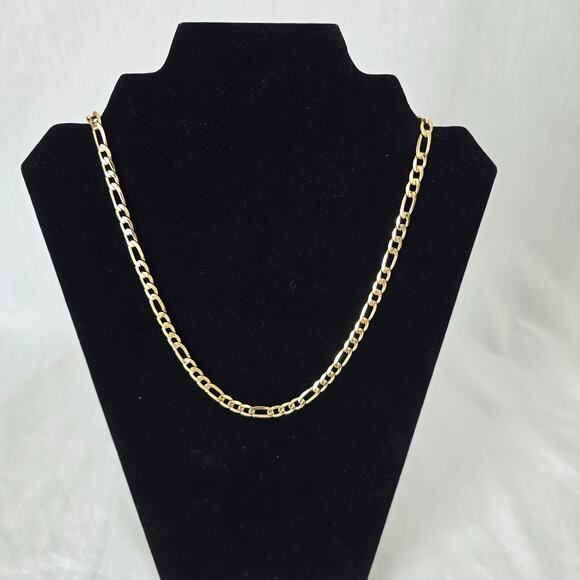 Insroam Unisex Gold Plated Figaro Chain 20" with a Long Chain Box NIB - Picture 7 of 7